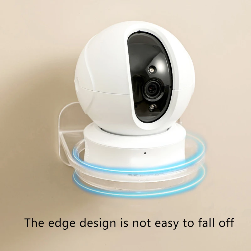 1 pz Staffa di montaggio a parete per telecamera di sicurezza autoadesiva senza punzonatura Supporto per telecamera di sorveglianza in plastica PS per monitor di telecamere
