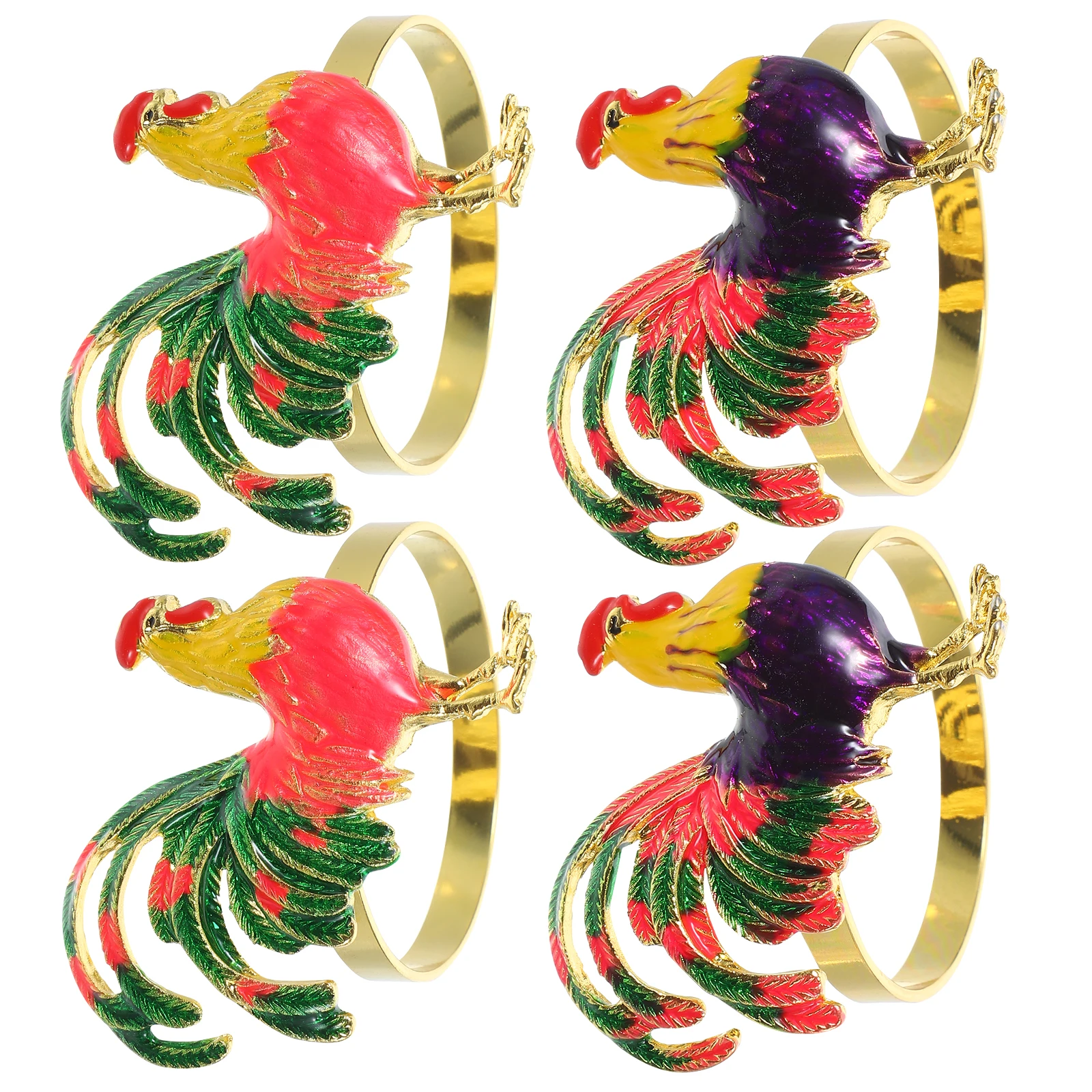 

4pcs Napkin Dinner Napkins Cloth Rings Alloy Animal Decor Wedding Party Banquet Serviette Buckles Table Cloth Accessories
