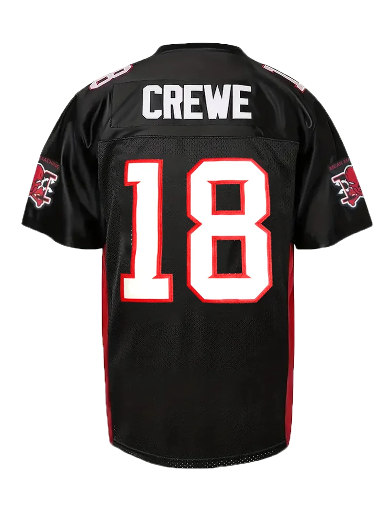 American Football Jersey MEAN MACHINE 18 CREWE Sports Jerseys Rugby Outdoor Sportswear Quarterback Catcher Jersey