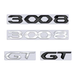 Peugeot 3008 GT için araba 3D Metal harfler Logo rozet çıkartmaları Sticker araba oto bagaj alfabe amblem Styling etiketler