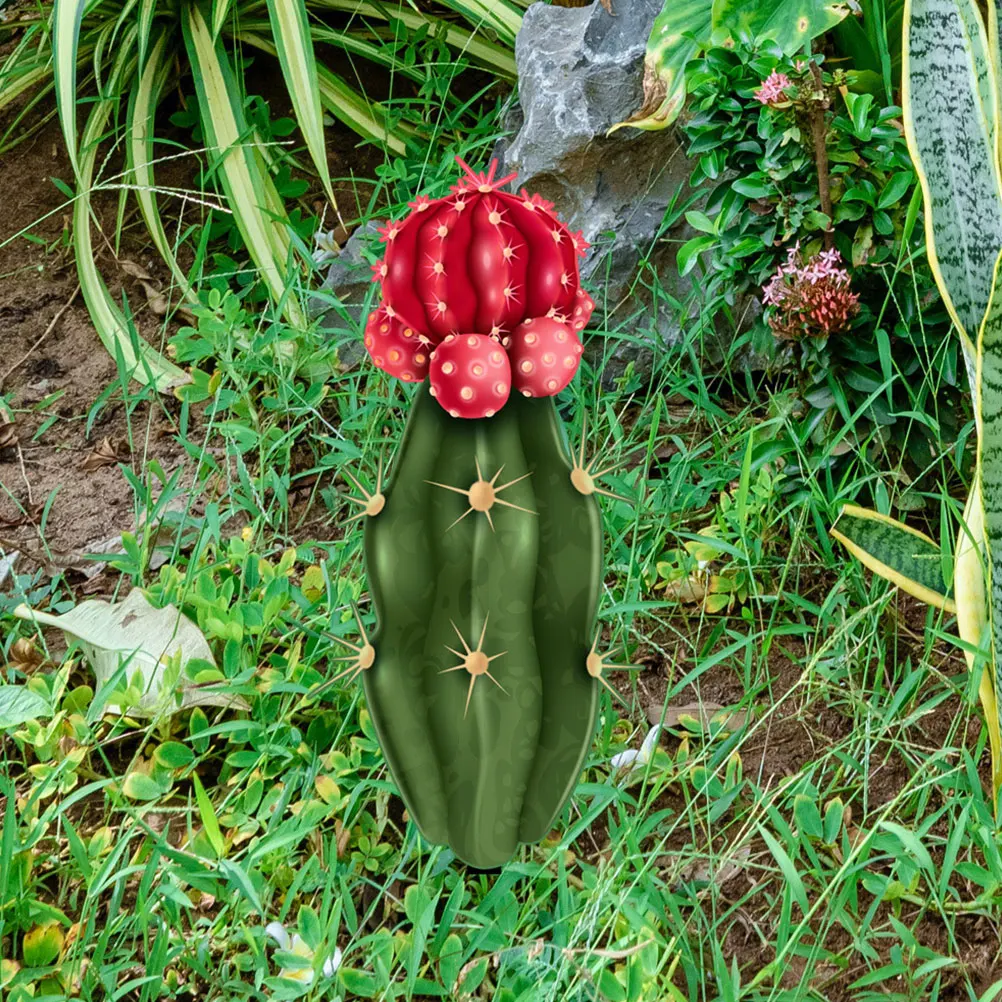 

3Pcs Cactus Decoration Inserts Acrylic Material Lovely Appealing Look Garden Yard Lawn Outdoor PathwayFlower