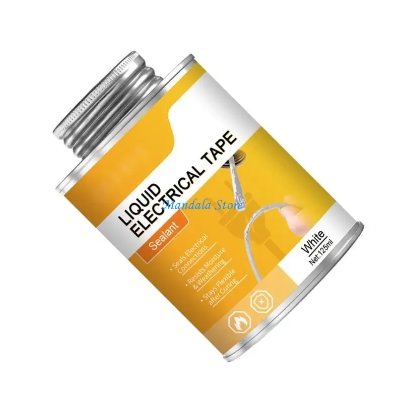 U2JC Versatile Electrical Sealant 125ml Liquid Strong Adhesion Wire Protections Pastes Long lasting Insulation for DIY