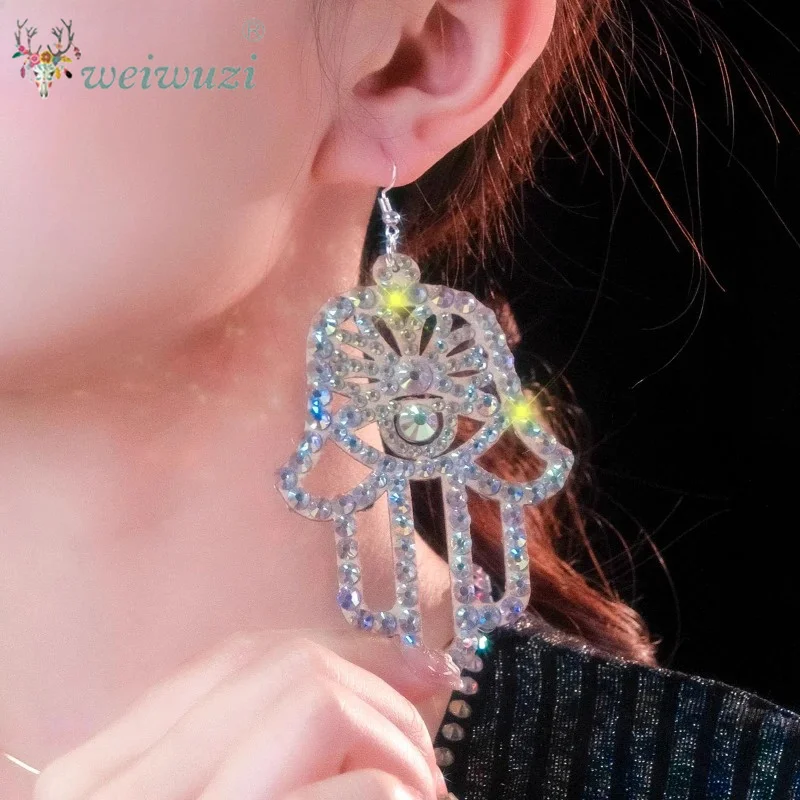 Handmade Belly Dance Earring Women Gypsy Jewelry Accessories Dancer Costume Dress Up Shine Rhinestone Earrings 1 Pairs