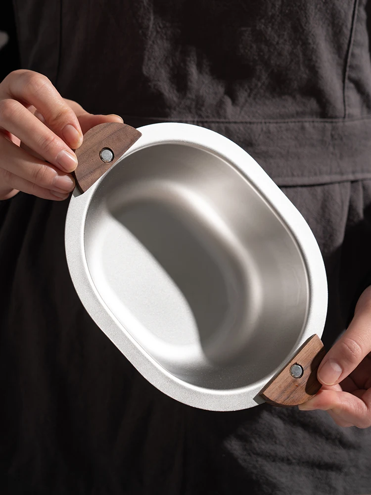 

Onlycook Double Ear 304 Stainl Steel Bowl Nordic Sle Baby Dinnerware Child Eating Plate Soup Bowl Cute Hed Series