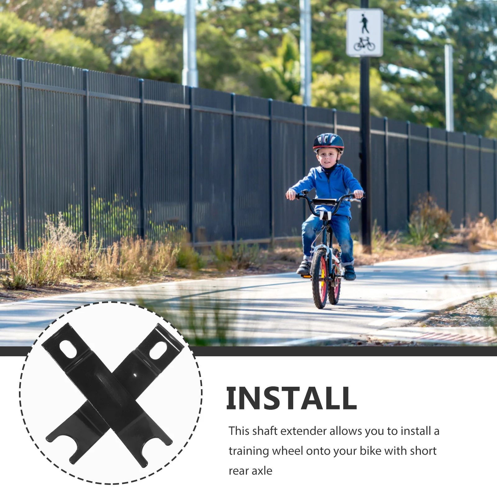 

1Pair Metal Axle Extenders Training Wheel Bike Extension Stabilizer Replacement Part Kids Children Bike Accessories