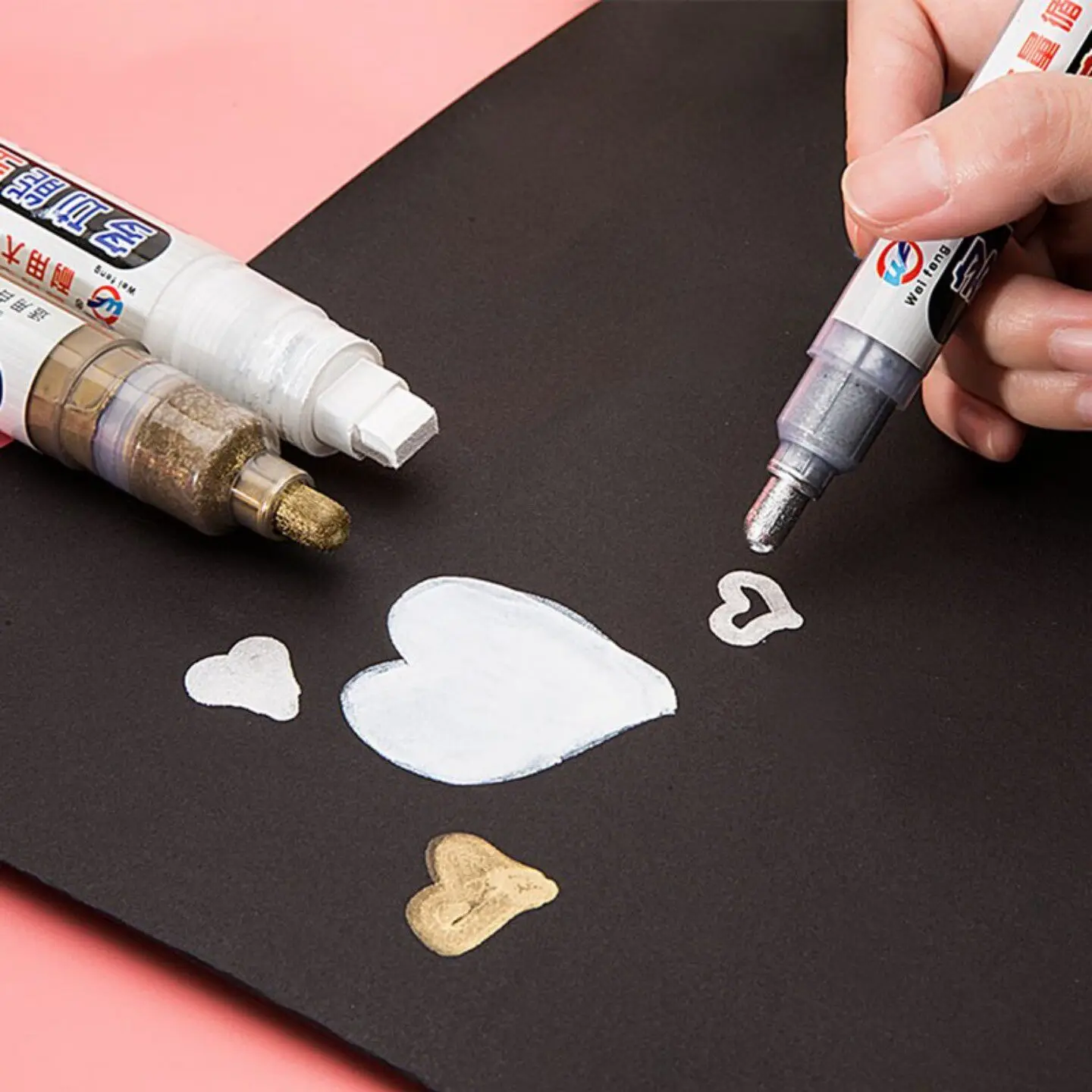 Paint Pen Refill  Waterproof Sunscreen Firm And Colorfast Gold Touch Up Paint Pen White Black Large Capacity Lnk