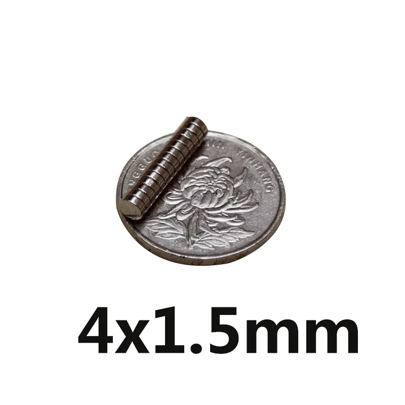 4x1.5mm Thin Powerful Magnets Strong Round Magnets For Fridge, DIY, Building, Scientific, Craft, Education 4x1.5  4*1.5