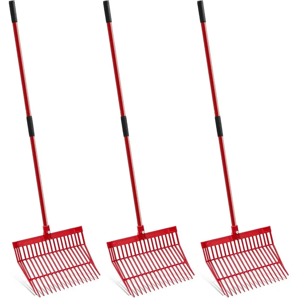 

Heavy-Duty Long-Handled Manure Fork for Gardening, Stall, and Hay Cleaning (Red)
