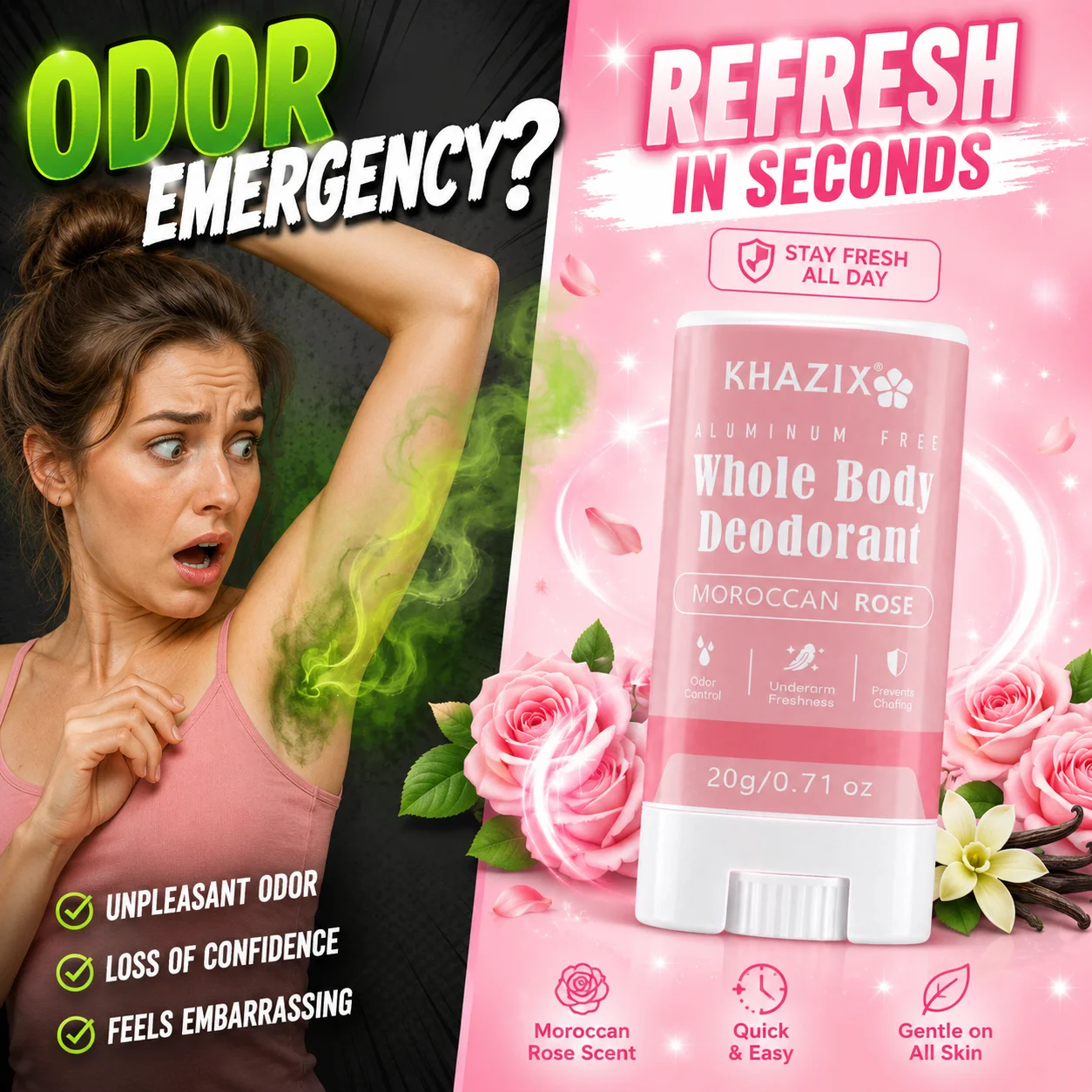 Underarm Deodorant Stick|Dual-Active Odor Fighting Formula|Shea Butter & Essential Oils Infused|Gentle Long-Lasting Freshness.Bo