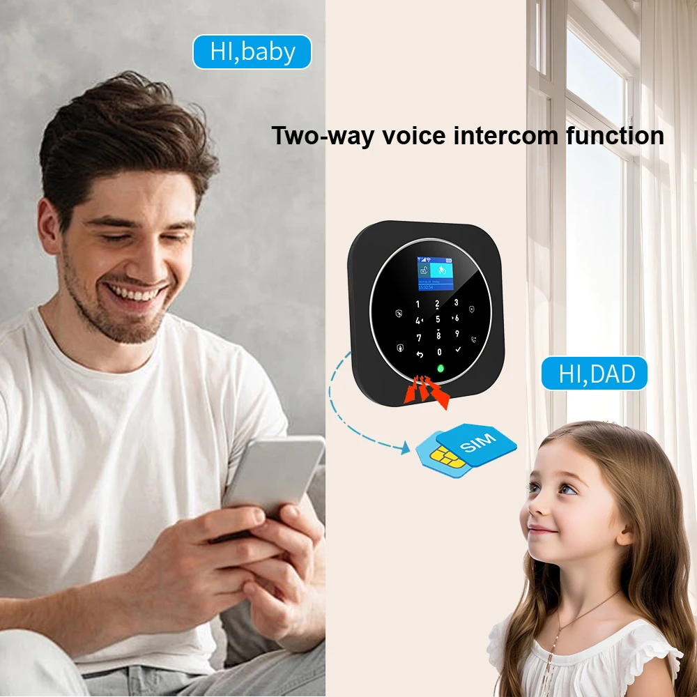 Smart Life Alarm System for Home WIFI GSM Security Alarm Host with Door and Motion Sensor Tuya Smart App control work Alexa