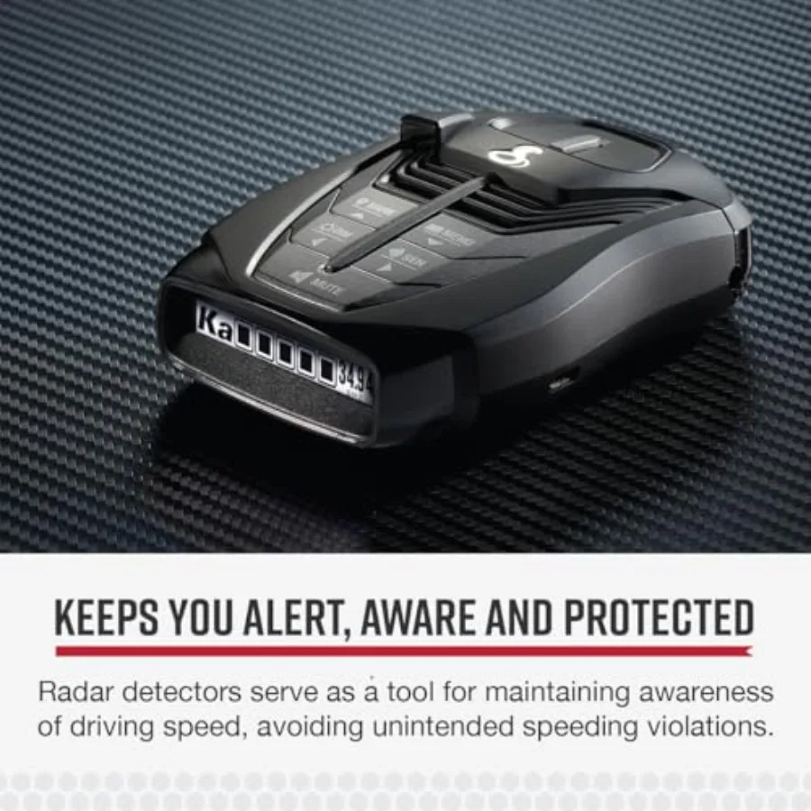 Laser ar Long Range Detection, Bluetooth, Apple CarPlay and Android Auto Compatible, LaserEye Front and Rear Detection, Digital