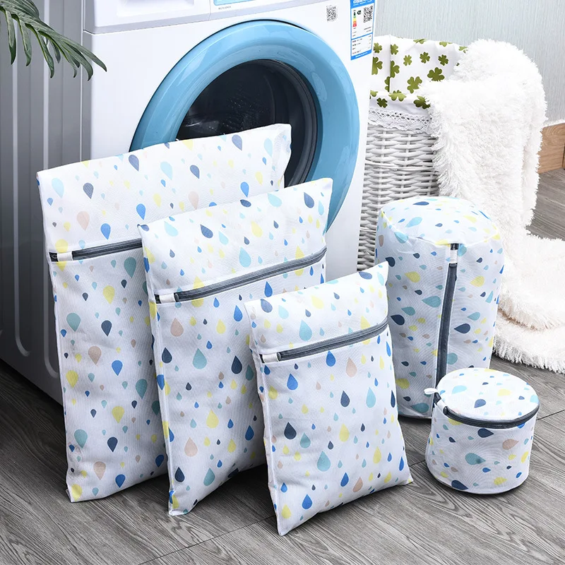 5pcs Laundry Bag Thickened Embroidered Sandwich Laundry Bag Set Underwear Socks Washing Net Bag Washing Machine Washing Bag