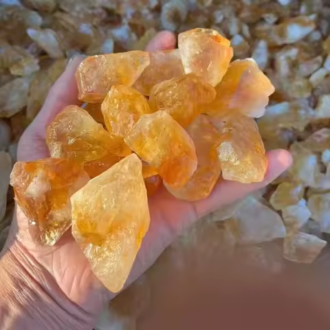 Natural Quartz Crystal Stones Citrine Irregular Shape Real Mineral Rock Reiki Healing Specimen Home Decor