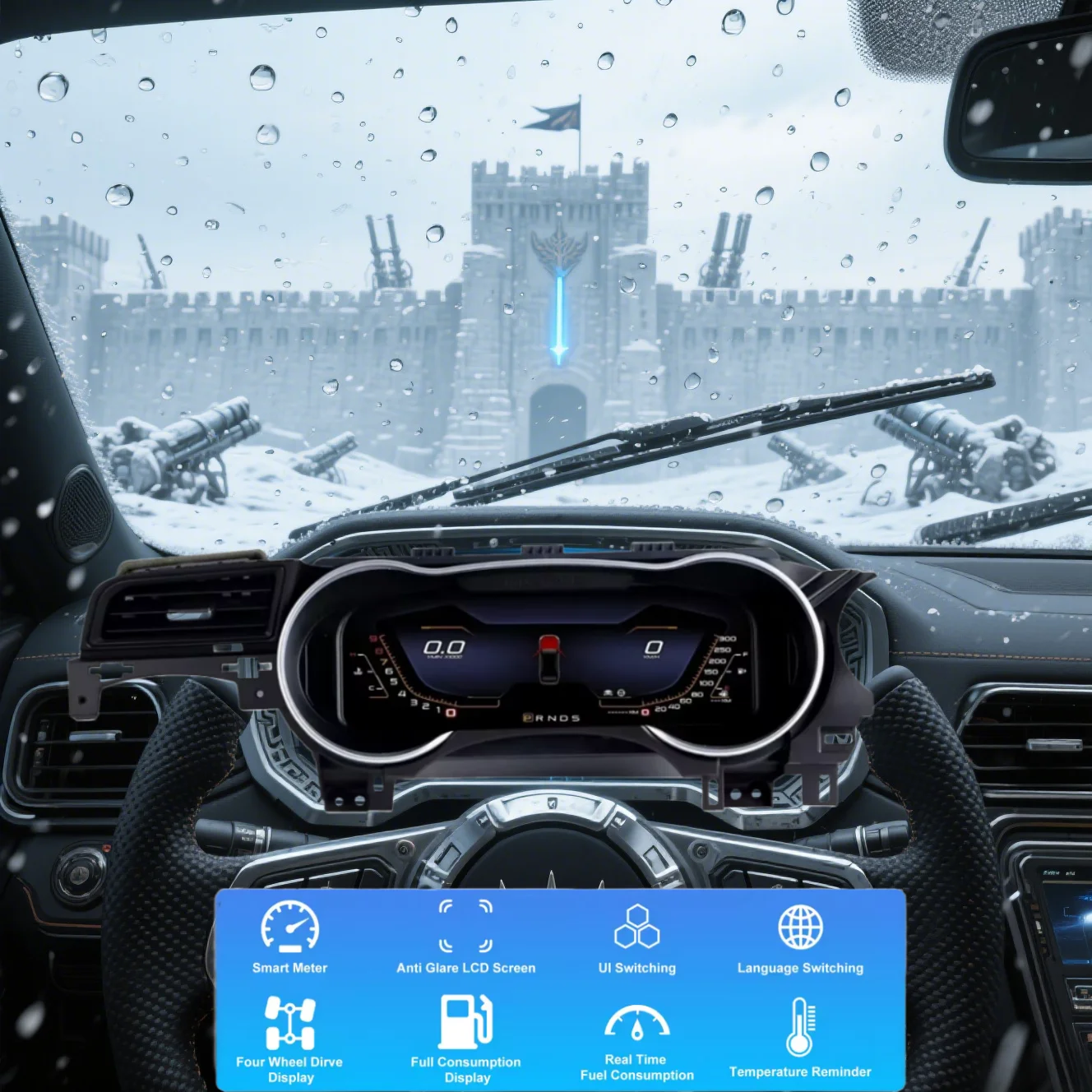 

12.3Inch LCD For Ford Mustang 2015-2019 Android Car Digital Cluster Virtual Cockpit Dashboard Instrument Speedometer Accessory