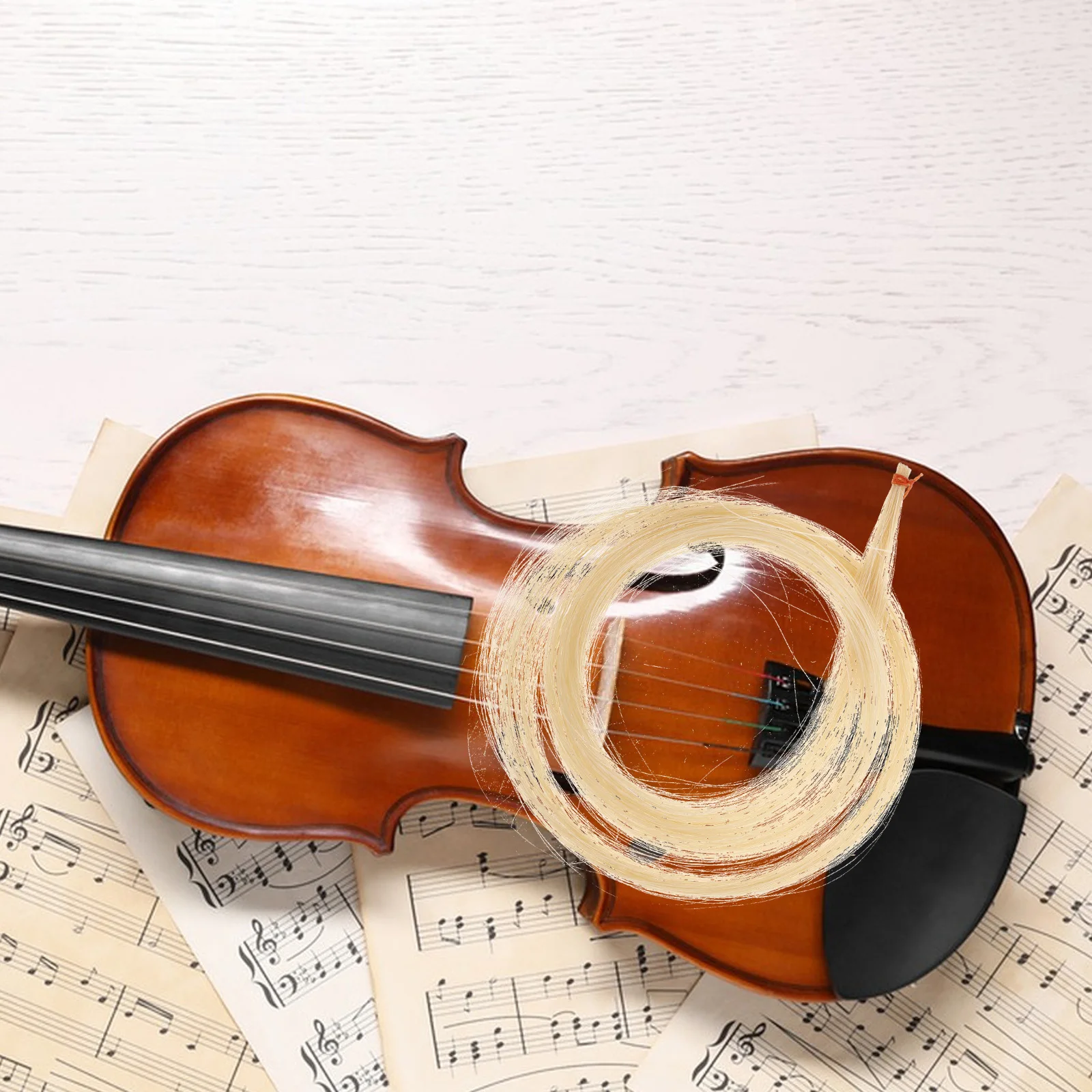 

Violin Bow Hair Creative Horse for Beginner's Horsehair Kit Bows Musical Instruments