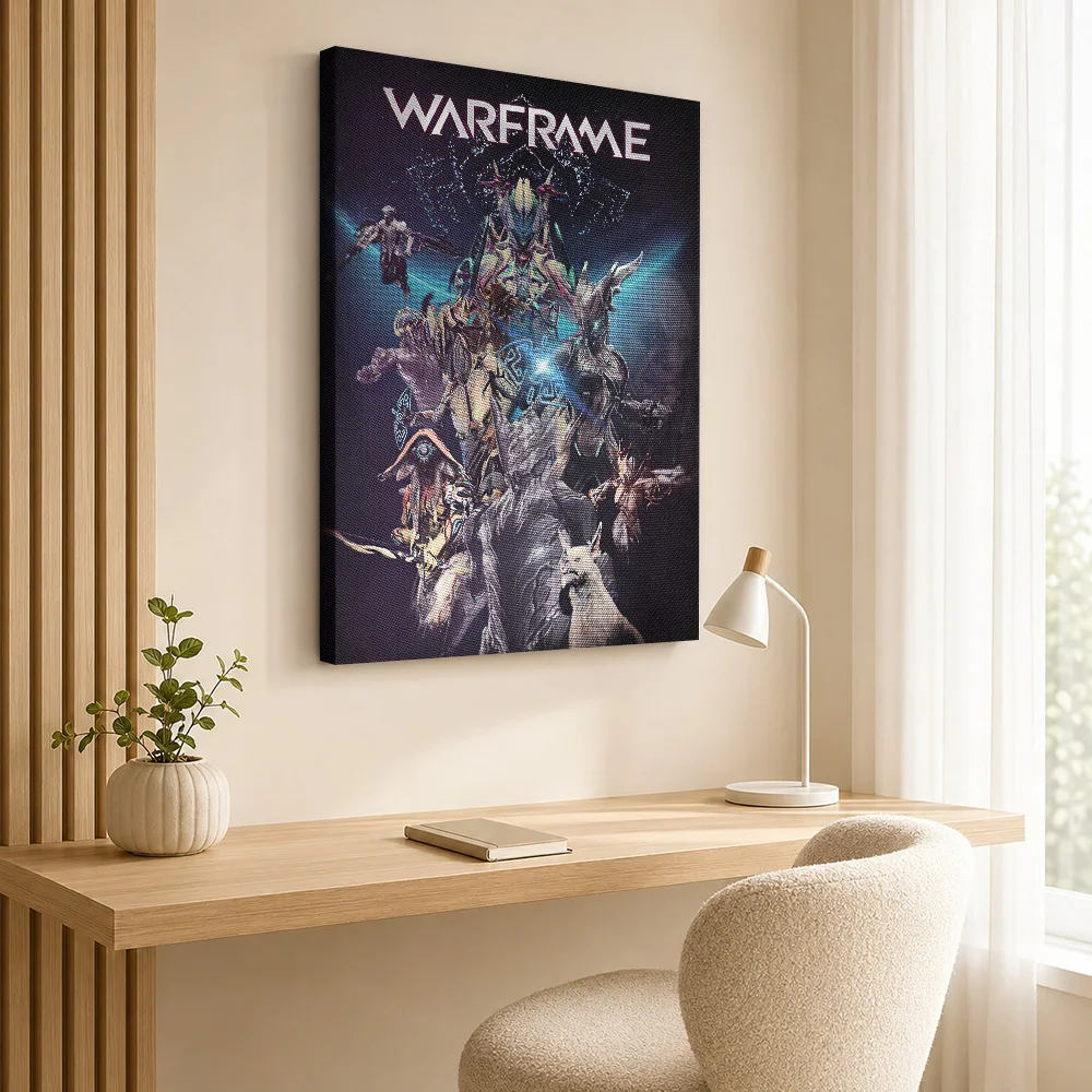 Warframe Canvas Painting Posters Cinematic Style Canvas Wall Art With Customized Photo For Playroom Ideal Adventure Fan Gift