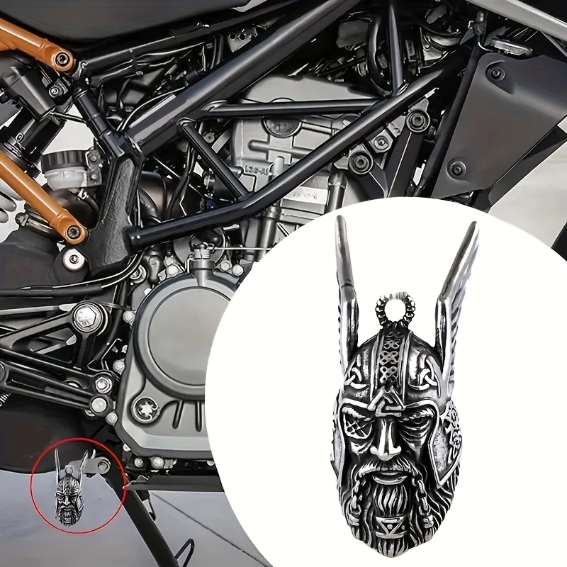 1pc Nordic Odin Motorcycle Rider Keychain brings you good luck nostalgic knight bell decoration gift for dad's birthday New Year