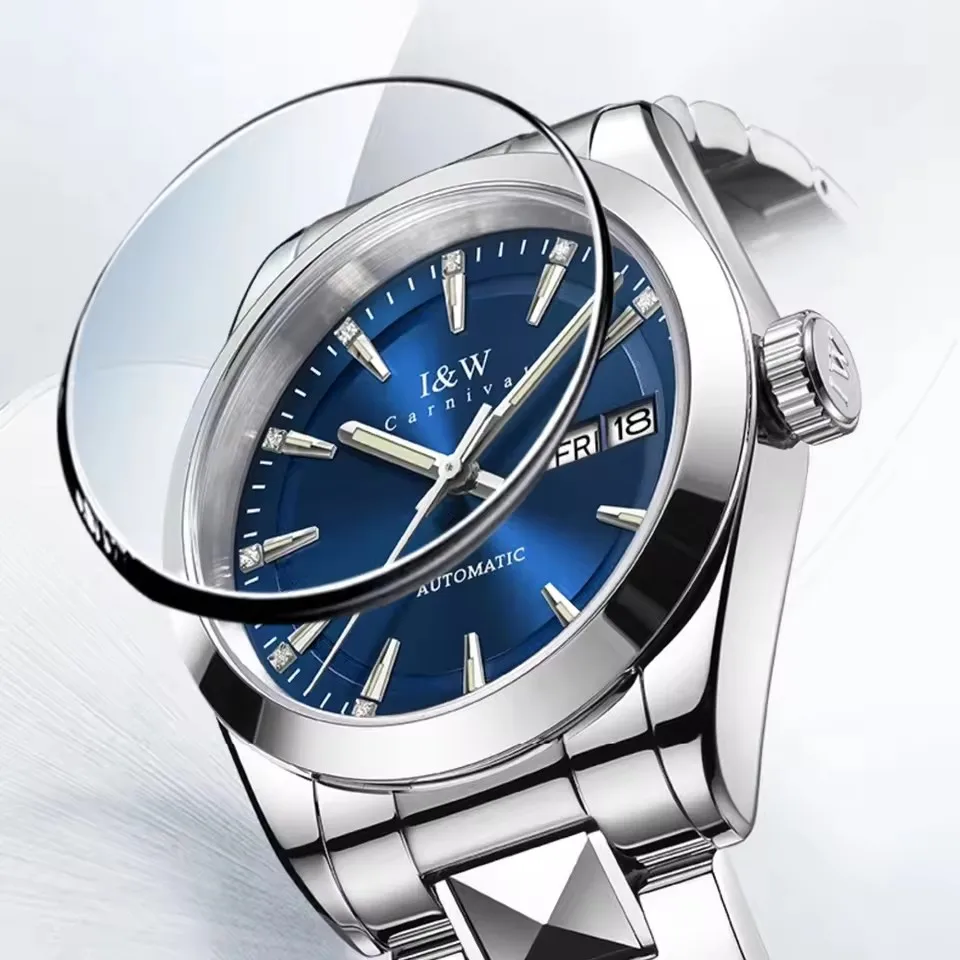 IW كرنفال ساعات المعصم الميكانيكية ساعة المعصم الملحقات المتقدمة للرجال الحركة التلقائية الياقوت مرآة الساعات الذكور