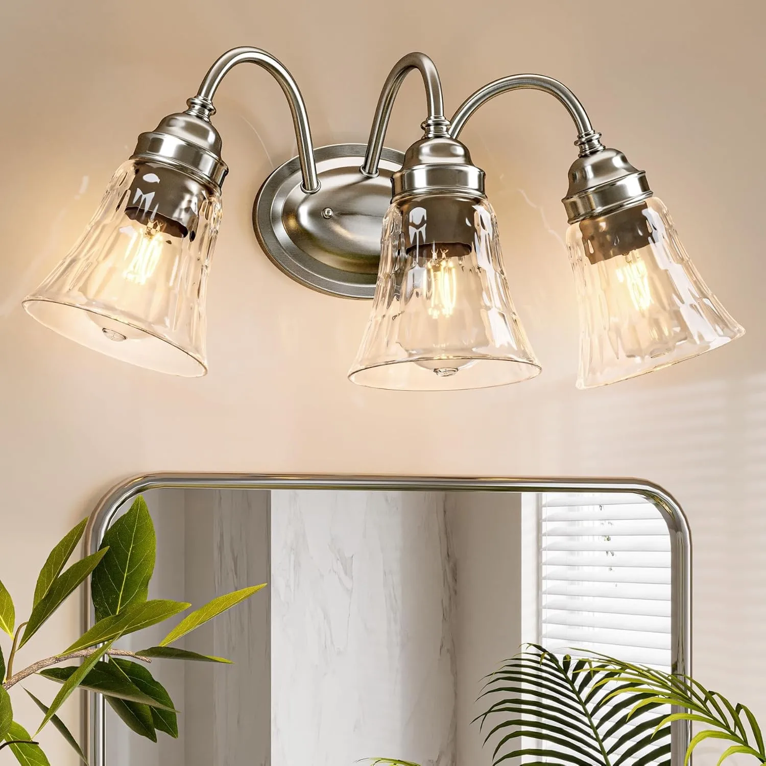 

Светильники для ванной комнаты с 3 лампами, современные настенные светильники со стеклянными абажурами для ванной комнаты