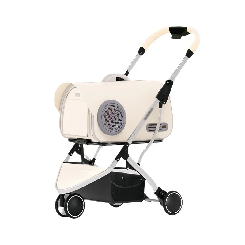 

A Three Wheels High Elasticity Shock Absorption Fold Separated Type Dog Stroller Portable Cat Bag Large Capacity Cat Accessori