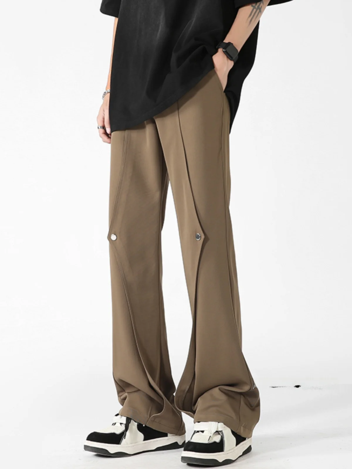 

Мужские брюки в американском уличном стиле, свободные, широкие, повседневные, костюмные, весна-осень, не мнущиеся