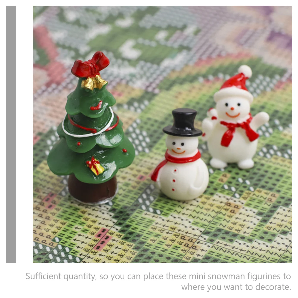 40 Pcs Toy Mini Snowman Statue Micro Landscape Ornaments Play House Toys (black Hat + Red Hat) 40pcs Resin Lovely Figure