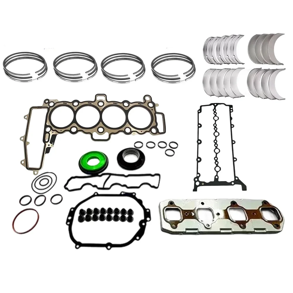Peças de motor conjunto completo de anéis de pistão, rolamentos de junta, compatível com Land Rover Jaguar 2.0L JDE36767 JDE 36769 LR073642 LR073816