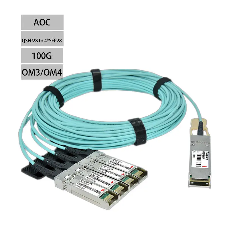 

Fiber OM4 100G QSFP28 to 4x25G SFP28 Optical Cable Cable AOC