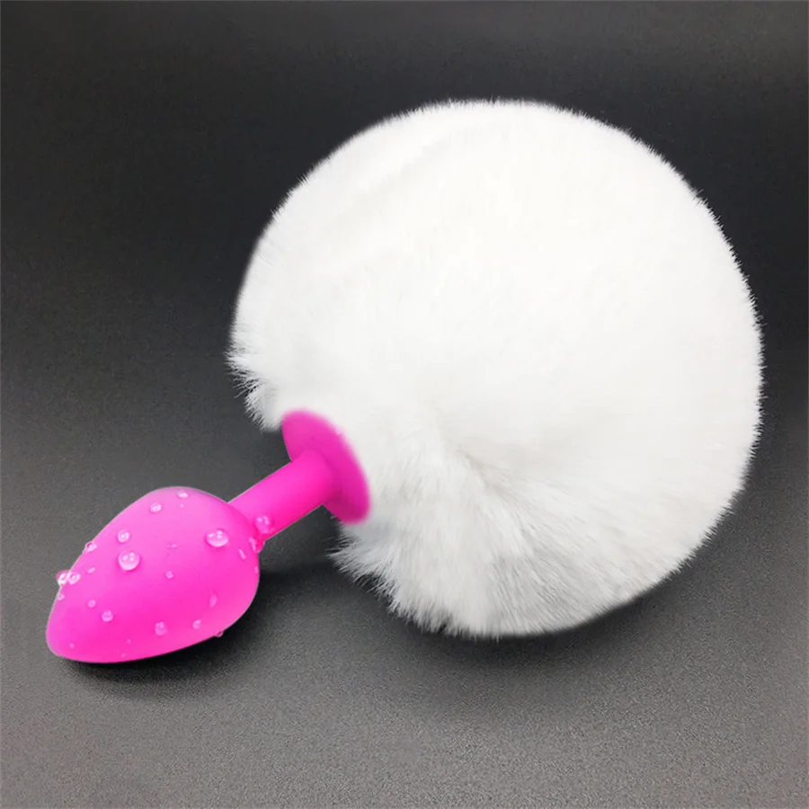 Metal Butt Plug Animal Plush Rabbit Tail Anus Stopper Massager Erotic Adult Goods Cosplay Sex Toys for Women Anal Plug