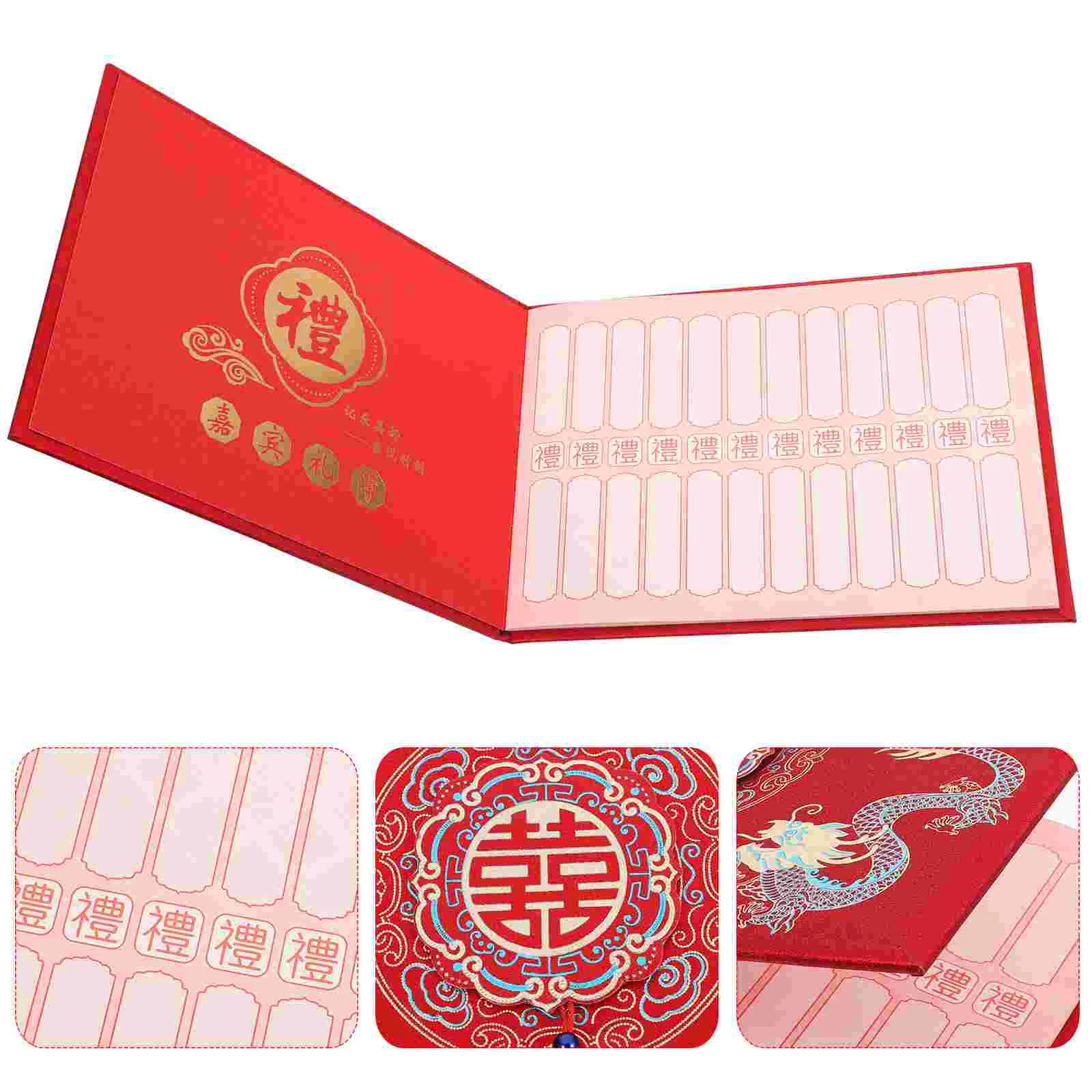 Gift List Book Cases Wedding Guest Sign Books Stuff Chinese Paper Guestbook Bride for