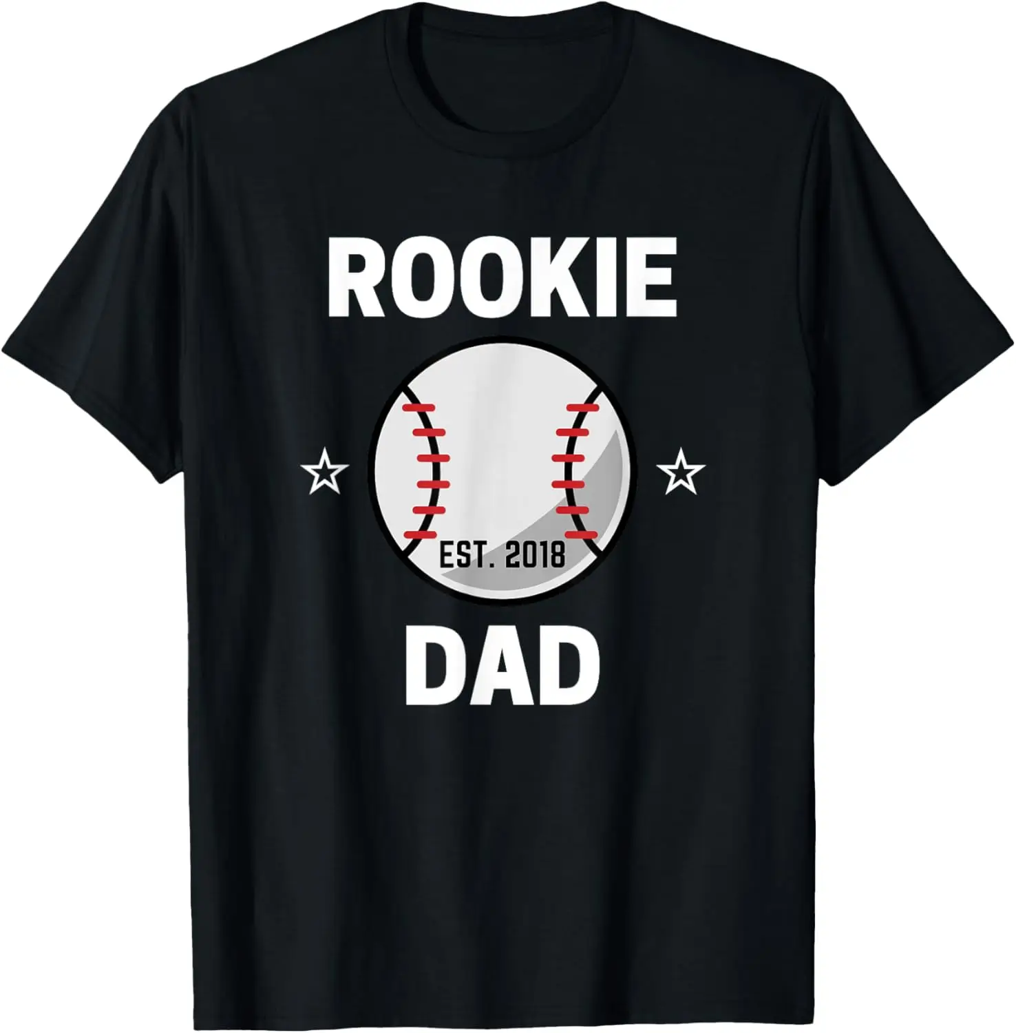 Mens Rookie Dad Baseball Lover 2018 새 아빠 티셔츠