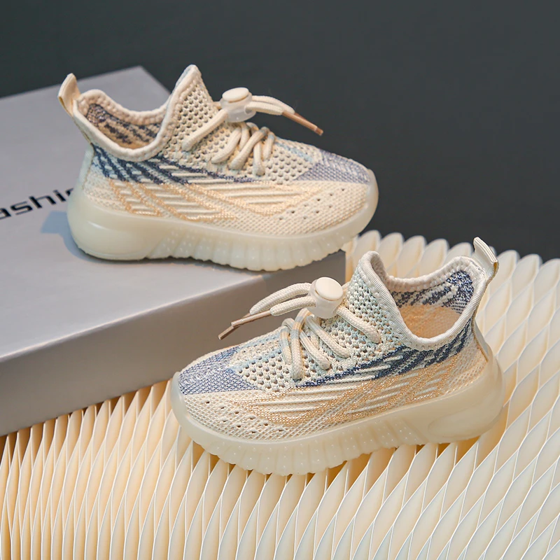 Boy Girl Lightweight Coconut Shoes Kids Spring and Autumn Sneakers Soft Breathable Running Knitting Infant Teenage Mesh Sports