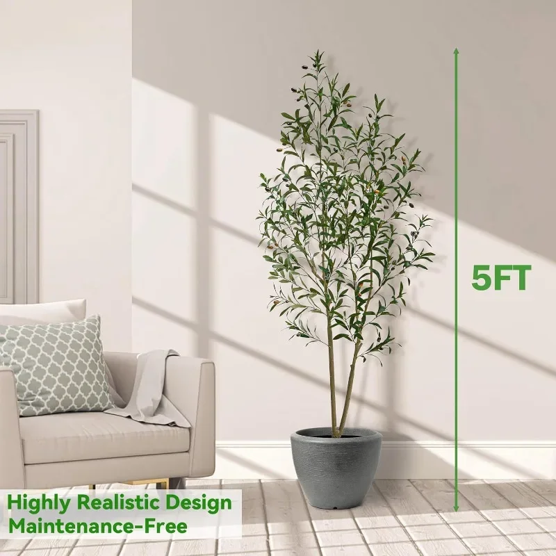 

Artificial Olive Trees,Fake Olive Trees for Indoor, Faux Olive Silk Tree, Large Plants for Home Office Decor Indoor