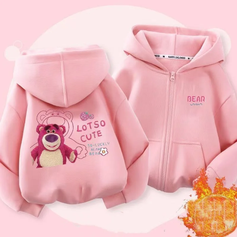 Youth Spring and Autumn Hoodies Men's and Women's Zipper Hoodies Strawberry Bear Hot Selling Casual Sports Hoodies Hoodies Top