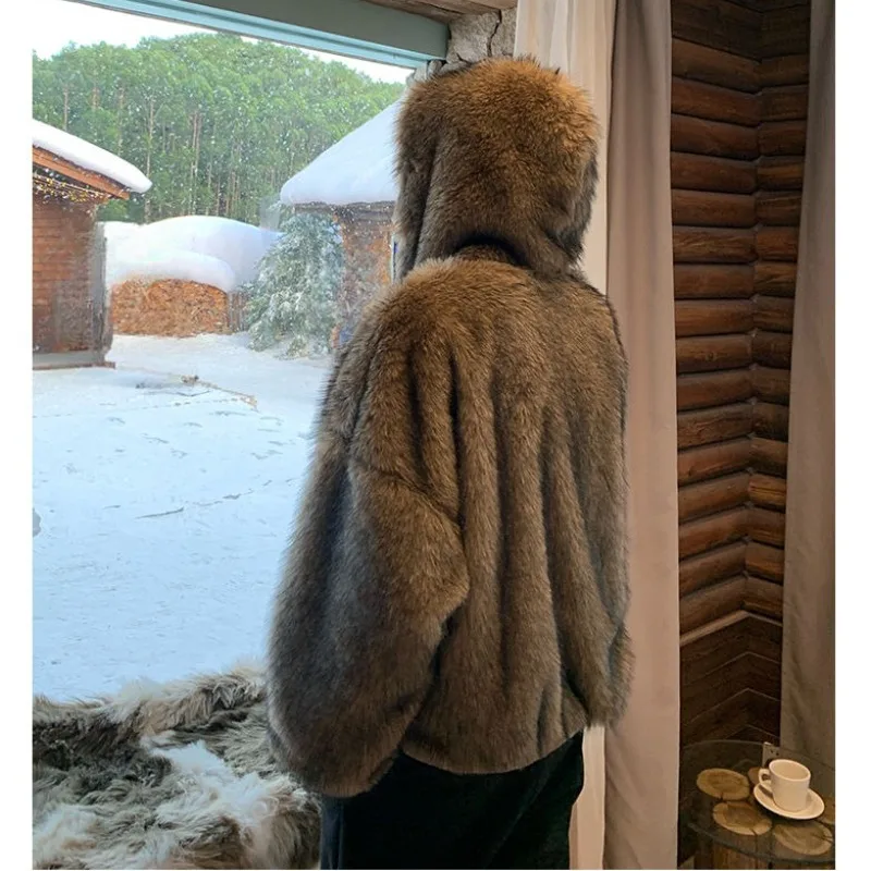 Men's Autumn/Winter Top Coat Faux Fur Eco-friendly Thick Warm Retro Simple Comfortable Loose Casual Design Soft Versatile Skinny