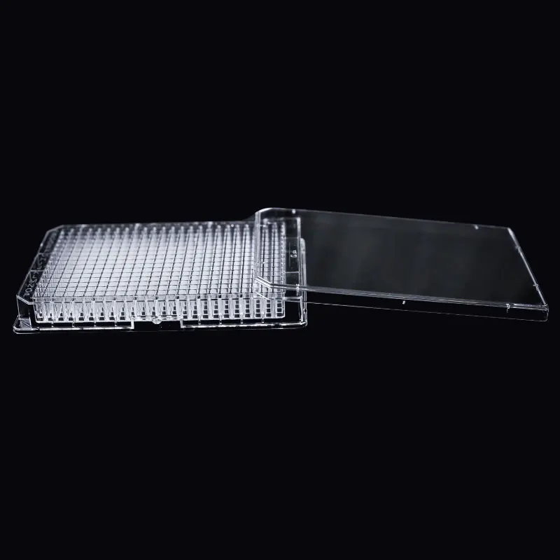 2pcs 384 hole Disposable Cell Culture Plate Bacterial Culture Plate Enzyme Label Plate Sterilization Packaging