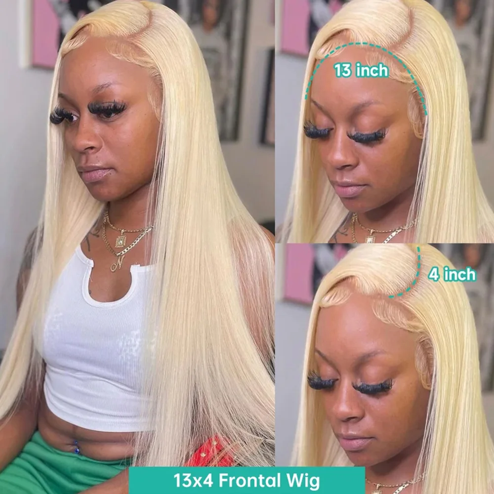 613 Bone Straight 13x6 HD Transparent Lace Frontal Wig 200% Density Brazilian Pre Plucked 28 46 Inch Honey Blonde Colored 13x4 Lace Front Human Hair Wigs For Black Women