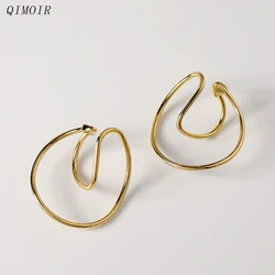 Metal Wire Clip On Non-pierced Earrings For Women Fancy Designer New Style Fashion Jewelry Trendy Holiday Accessories Gift C1631