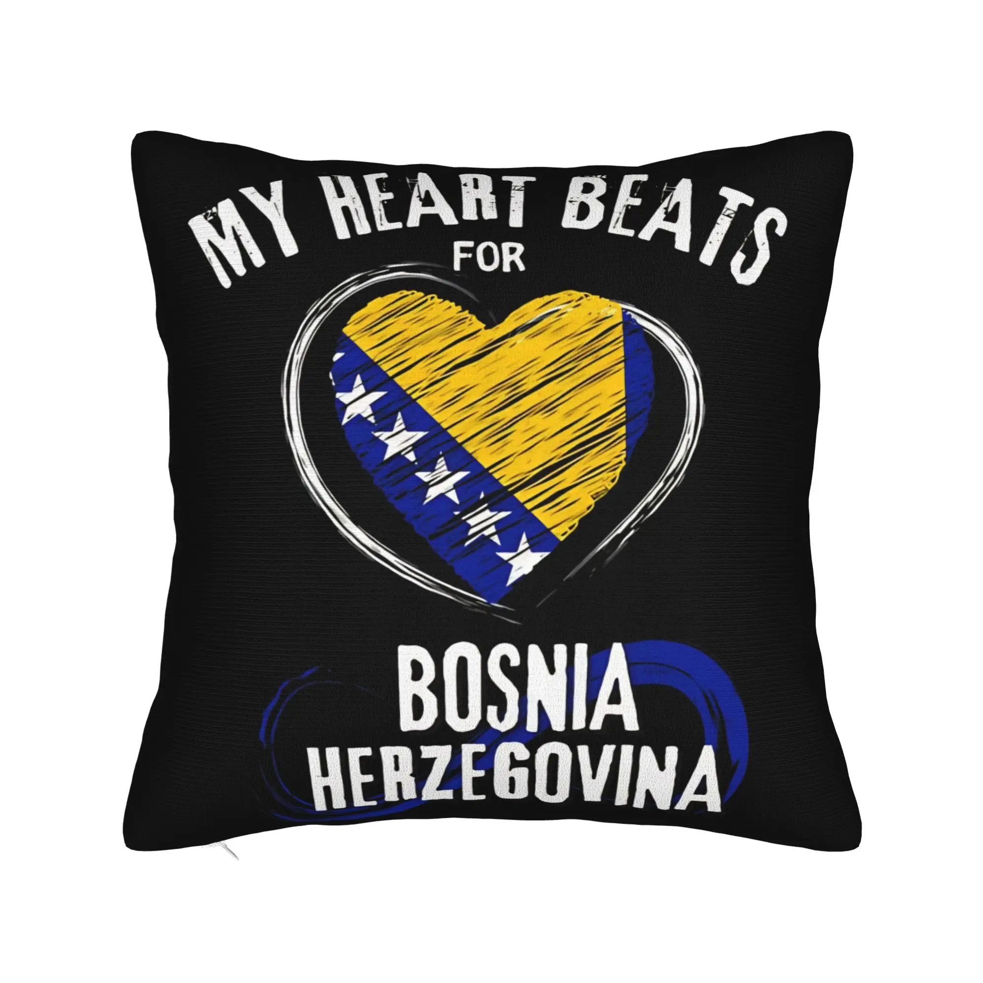 Decorative Pillowcases Bosnia and Herzegovina Flag Accessories Bedroom  Pillow Case Cover Square Multi-Size