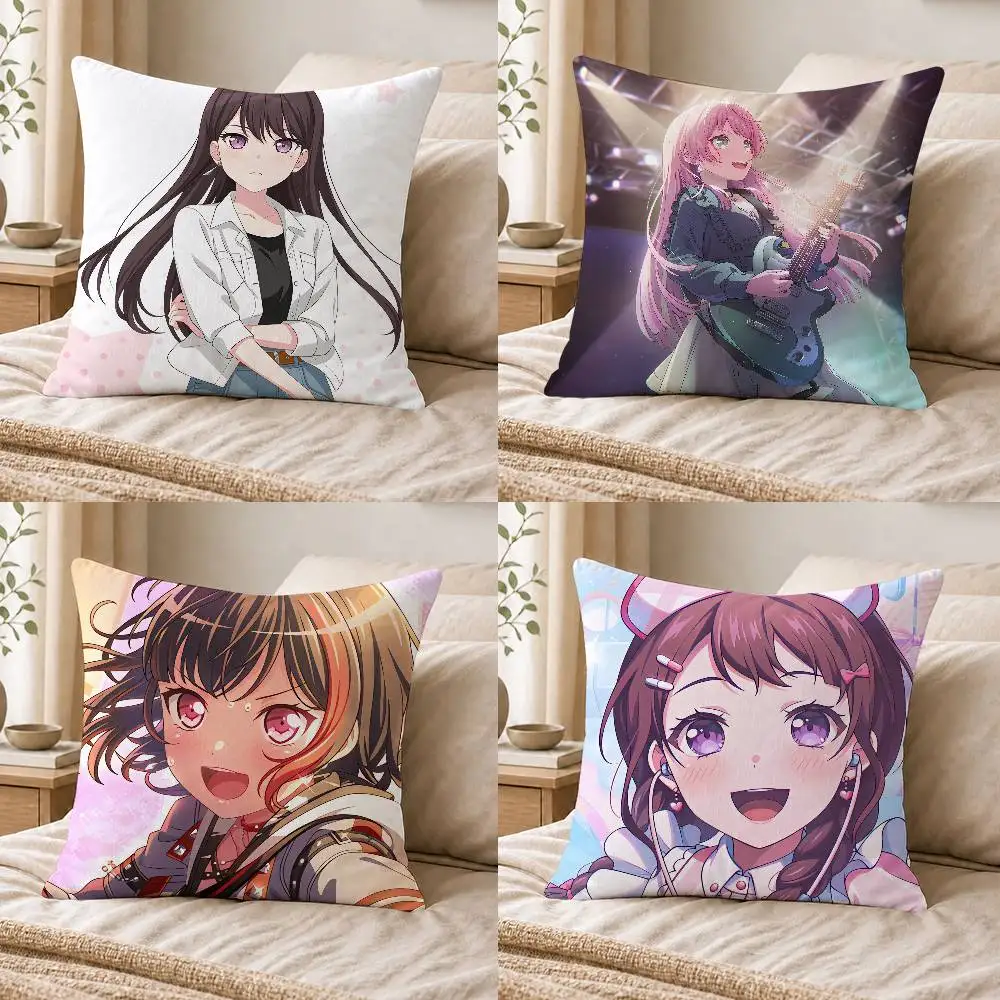 BanG Dream It's MyGO Double-sided Printed Square Decorative Cushion Cover for Sofa Living Room Home Decor