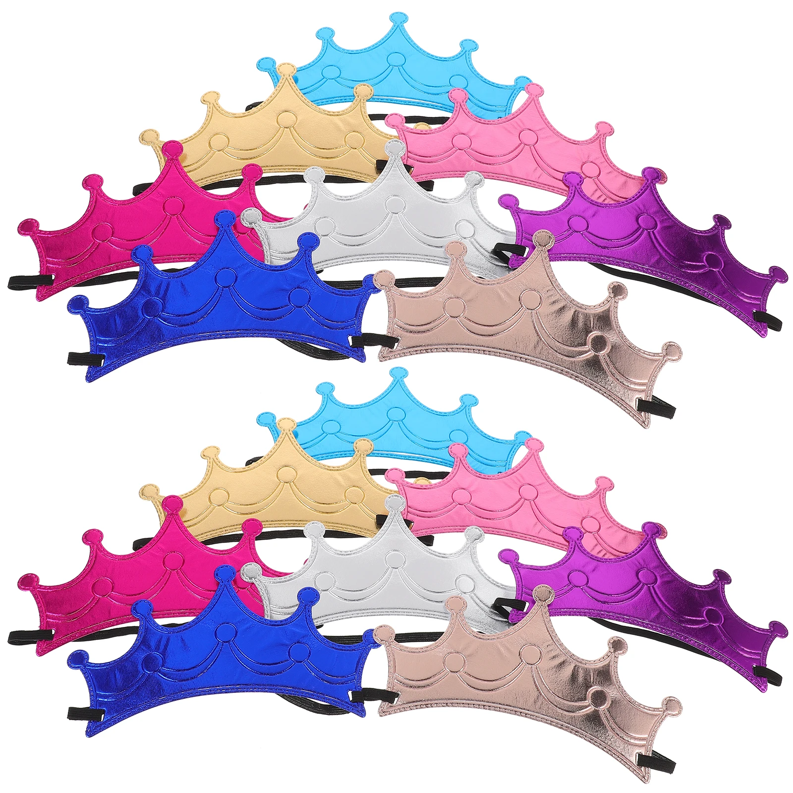 

16pcs Crown Hair Accessories Birthday Hats for Kids Reusable Party Supplies Costume Props Children Polyester Hair Decorations
