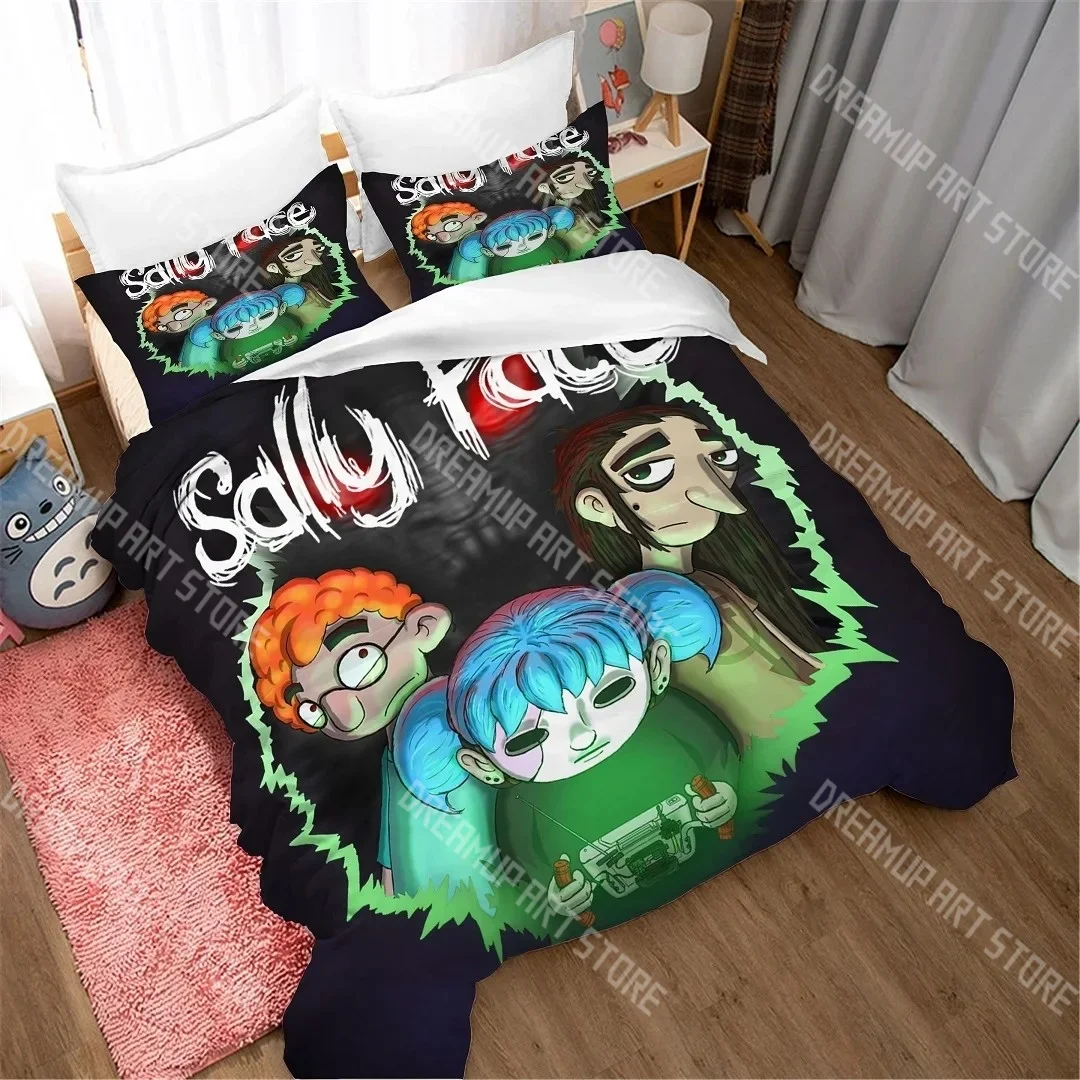 Fashion Sally Face Game Bedding Set Single Twin Full Queen King Size Bed Set Kids Bedroom Duvetcover Sets Bed Sheet Set