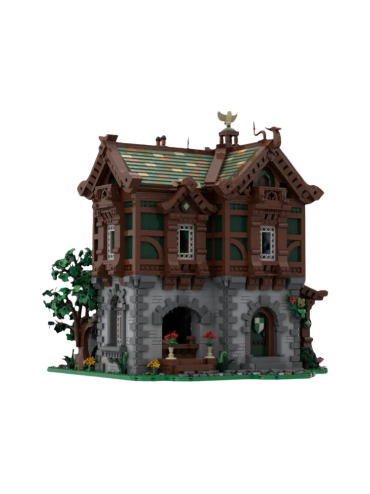 MOC Mittelalterliche Burg Modellbausatz - Kleinteiliges Puzzle-Bausteine-Set 9473 Teile - Geeignet für Alle Bastler zum Zusammenbauen