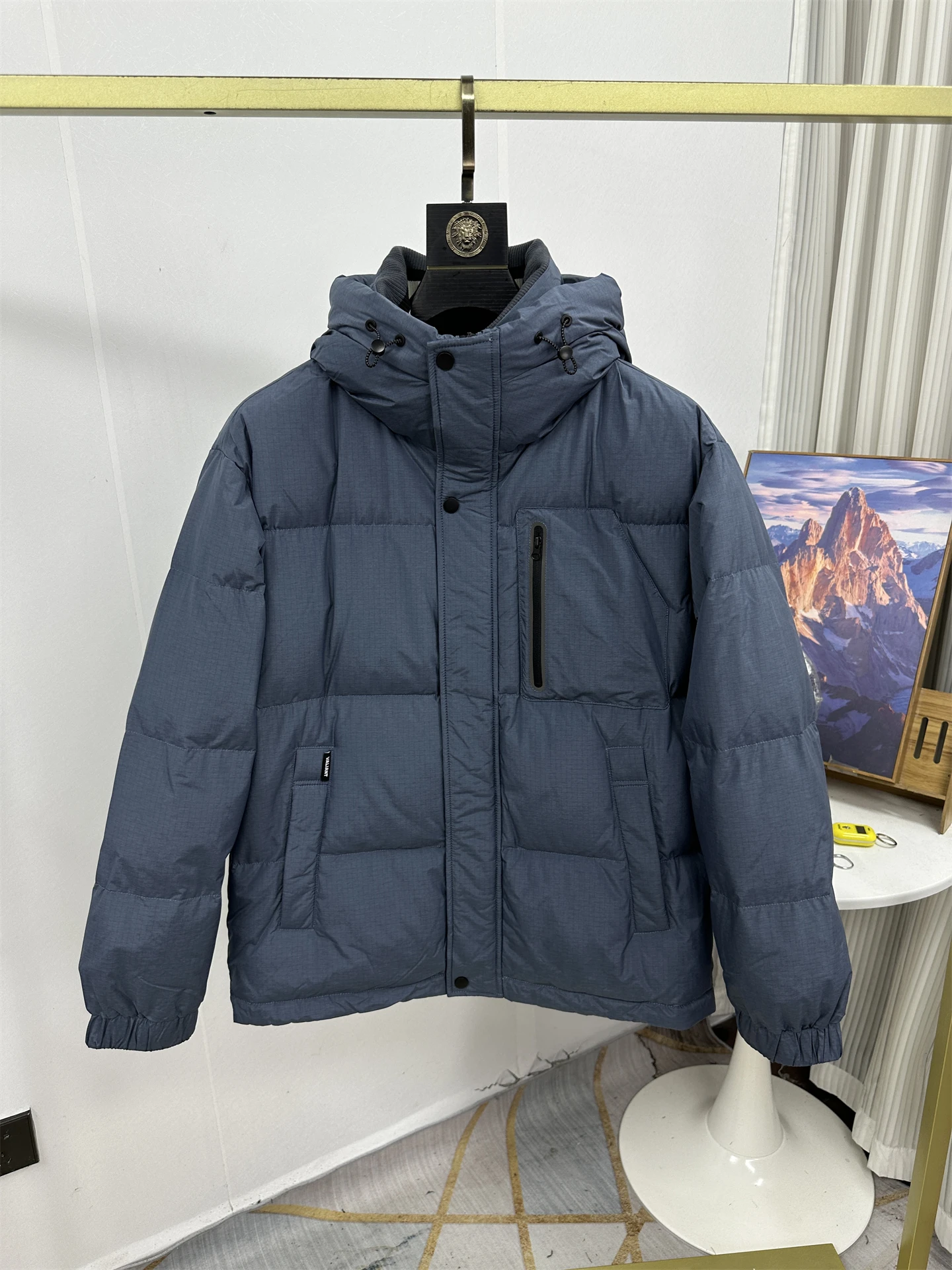 

Men's Hooded down Jaet High Fluffy 90 Du down Thi Winter Warm Windproof Outerwear Casual Sle Zipper Closure Long Sve