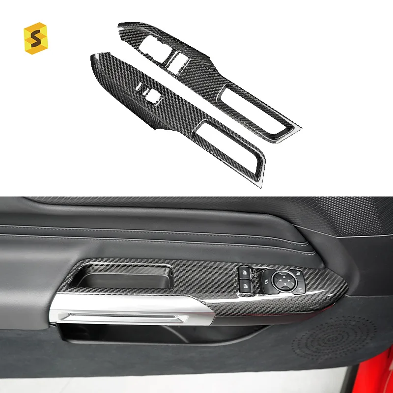 Cross Border Applicable To 2024 Mustang Genuine Dry Carbon Fiber Window Lifting Panel Interior Modification Parts