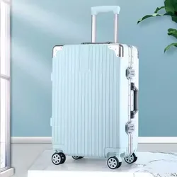 (34) New style suitcase aluminum frame 20 inch retro trolley case universal wheel suitcase