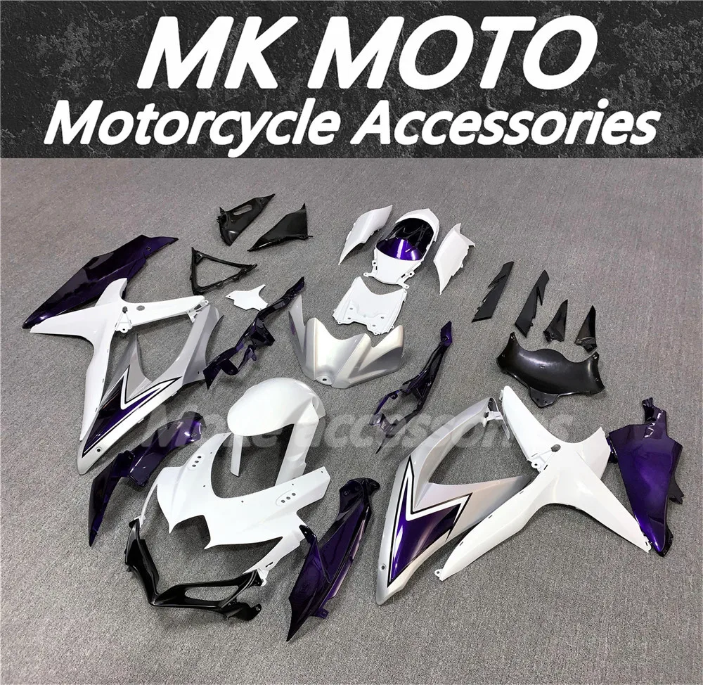 

Motorcycle Fairings Kit Fit For gsxr600/750 2008 2009 2010 Bodywork Set ABS Injection Purple Silvery White