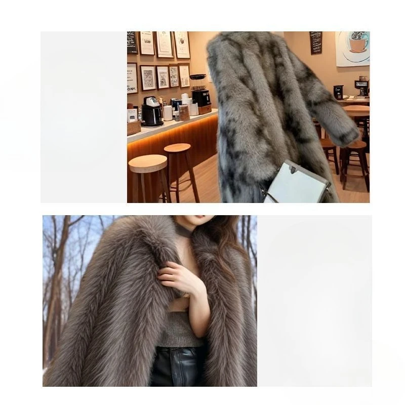 Loose Environmentally Friendly Hair Thickened Temperament Commuting Coats Winter New Fashionable Young Imitation Fox Fur Jacket