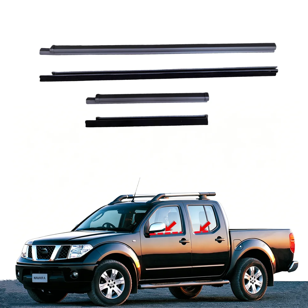 Exterior Door Rubber Seal Weatherstrip Outer Window Sweep Felt Trim for Nissan D40 Navara/Frontier 4-Door Pickup Truck 2005-2014