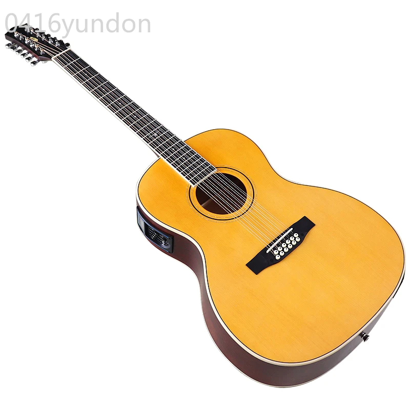 

41 Inch Acoustic Guitar 12 String Folk Guitar High Gloss Guitar Acoustic Spruce Wood Top Matte Finish Can Add EQ